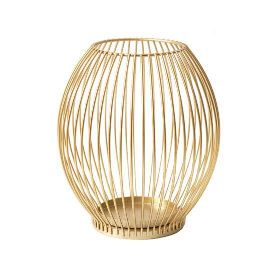 Metal Wire Cage Pillar Candle Holder Vintage Hollow Out Tea Light Holder for Fireplace Mantel Table Centerpiece