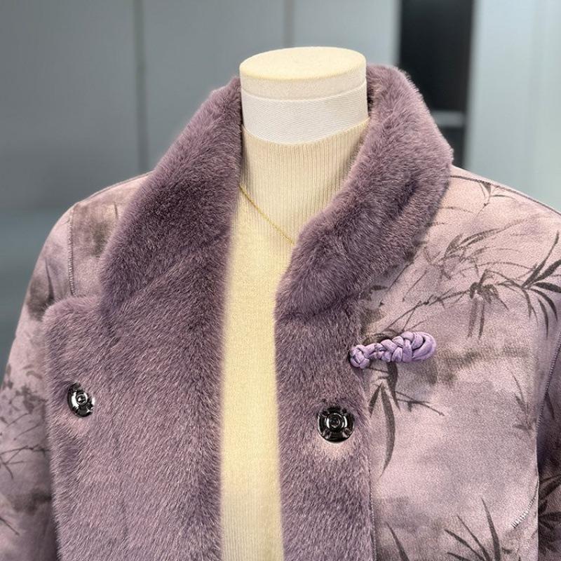 Fleece and thickened double-sided double-wear noble autumn and winter mink fleece jacket, new women's coat, worn on both sides