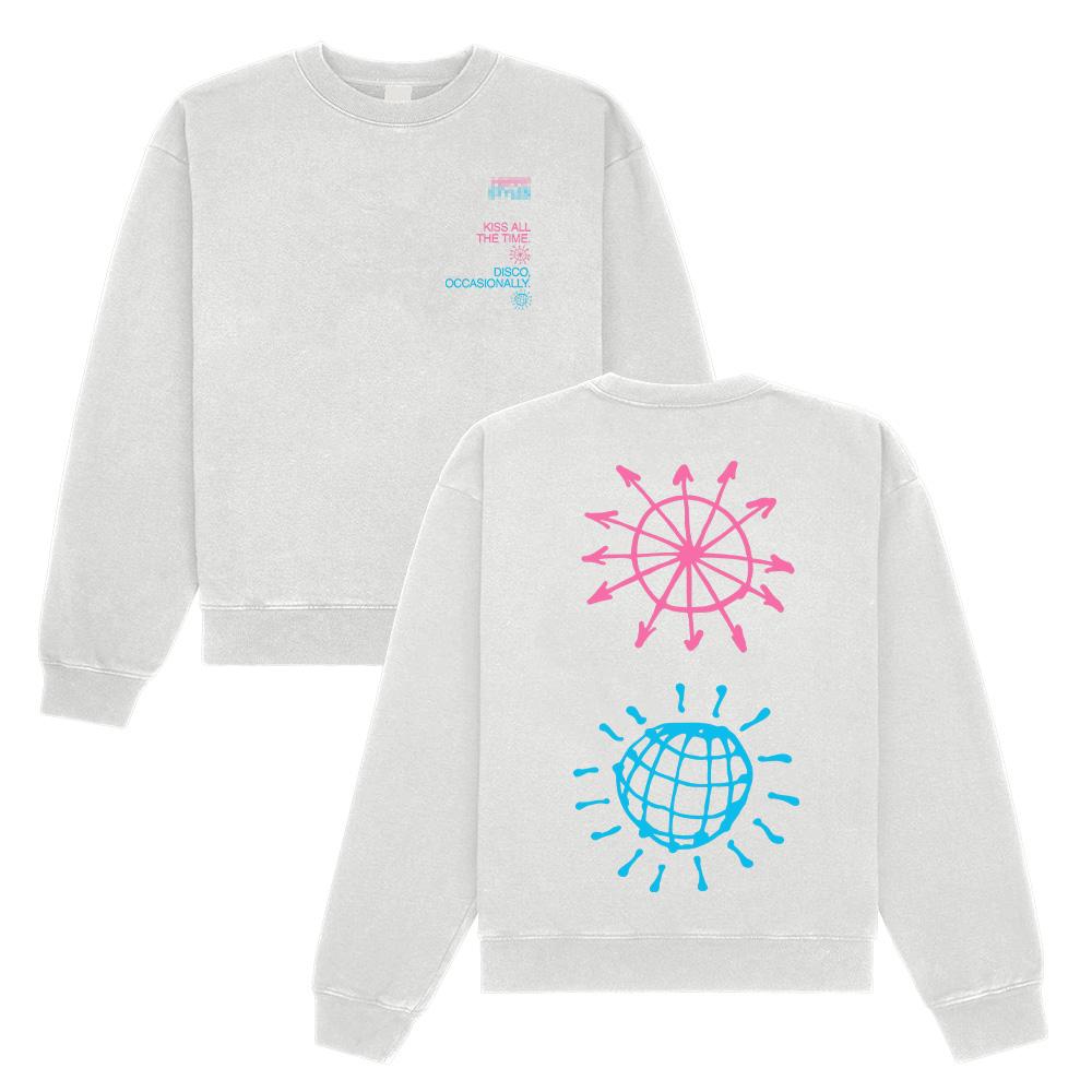 

Целуйся всё время. Диско-принт Иногда Длинный рукав Пуловер ГарриСтайл Мерч Толстовка Повседневная Модная Кофта Унисекс M белый