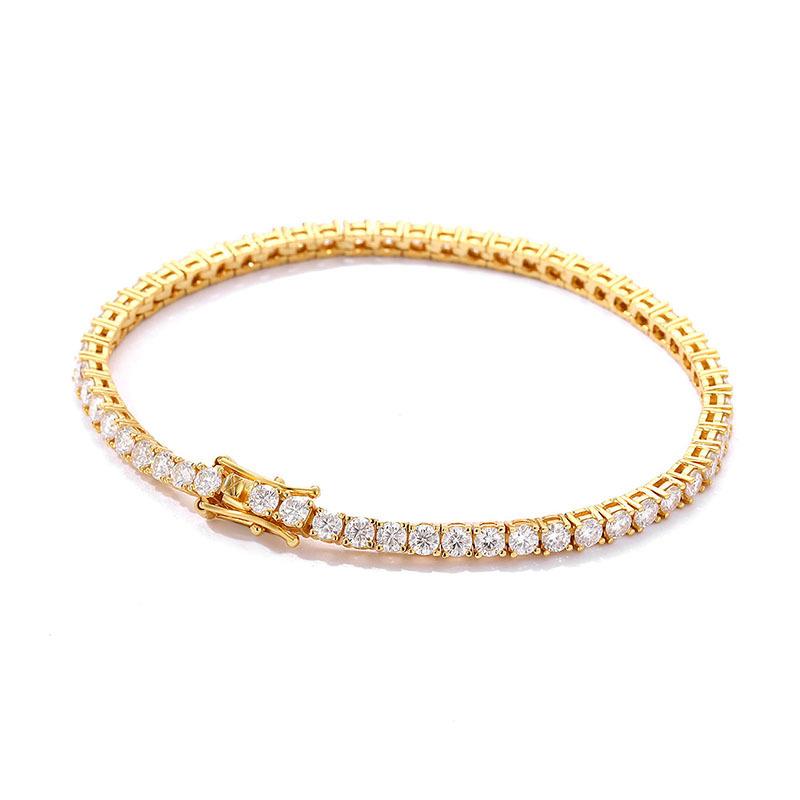 925 Silver Moissanite Bracelet 0.1ct 3mm D VVS1 Diamond with GRA for Women Sparkling Wedding Party Fine Jewelry