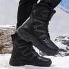 Mens Winter Boots Retro Combat Boots Anti Slip Wear-resistant Outdoor Boots High-top Non-slip Waterproof Wear-resistant Snow Boots