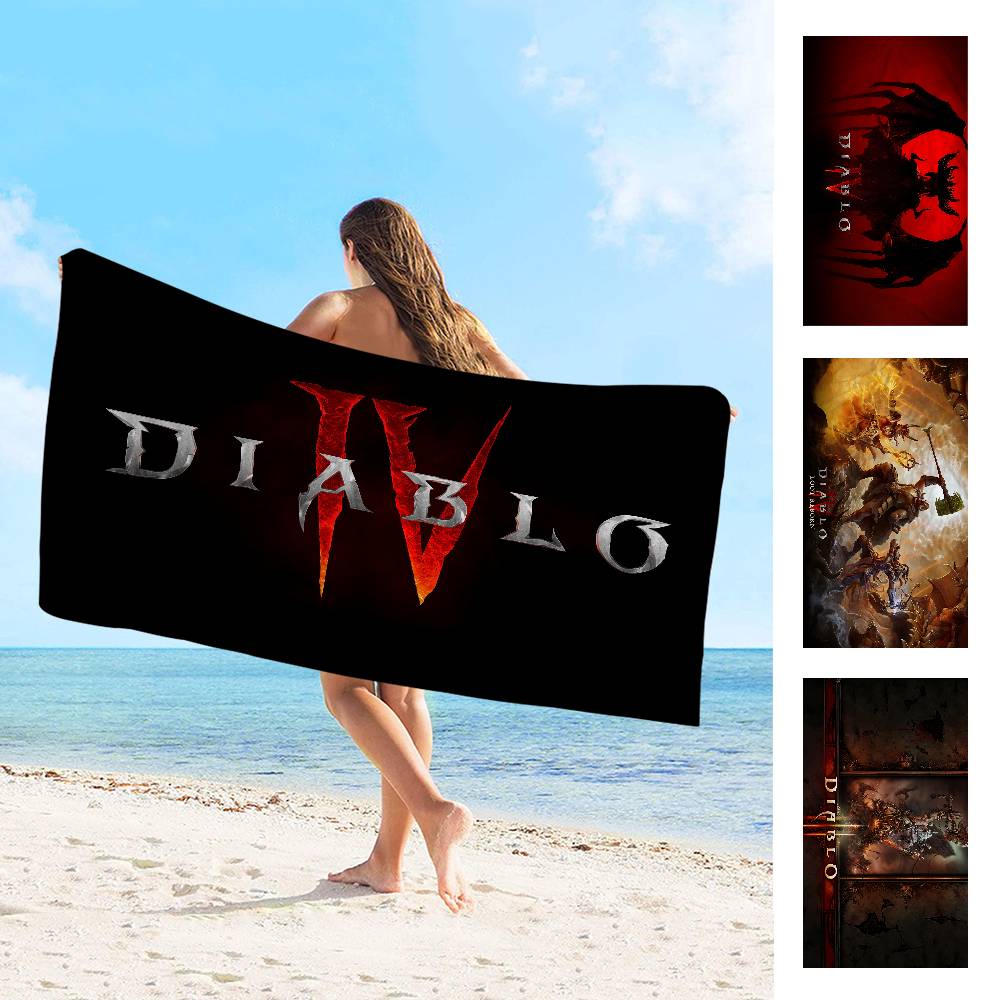 Classic Game D-Diablo Microfiber Blanket Quick Drying Beach Towels Oversized Printing Super Absorbent Pool Towel Blanket