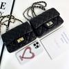 Leather Square Fatty Rhombus Chain Bag Mini Sheepskin One Shoulder Crossbody Small Square Bag Women's Versatile Mobile Phone Bag