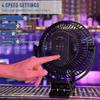 KOONIE 10000mAh Rechargeable Portable Fan, 8-Inch Battery Operated Clip On Fan, USB Fan, 4 Speeds, Strong Airflow, Sturdy Clamp Fo SZRH A-S Less
