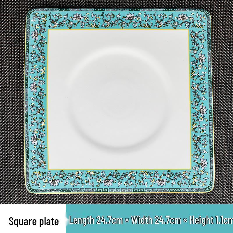 Set di stoviglie smaltate in stile cinese: Set di 4 ciotole, piatti e stoviglie in ceramica per uso in ristoranti e hotel