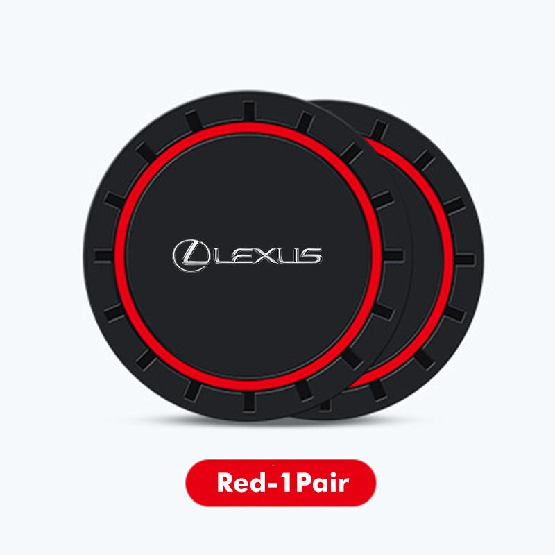 For Lexus 2pcs Silicone Car Coaster Water Cup Bottle Holder Mat Anti-Slip Pad IS350 ES350 IS250 IS460 IS220h IS300 LX570 UX250h