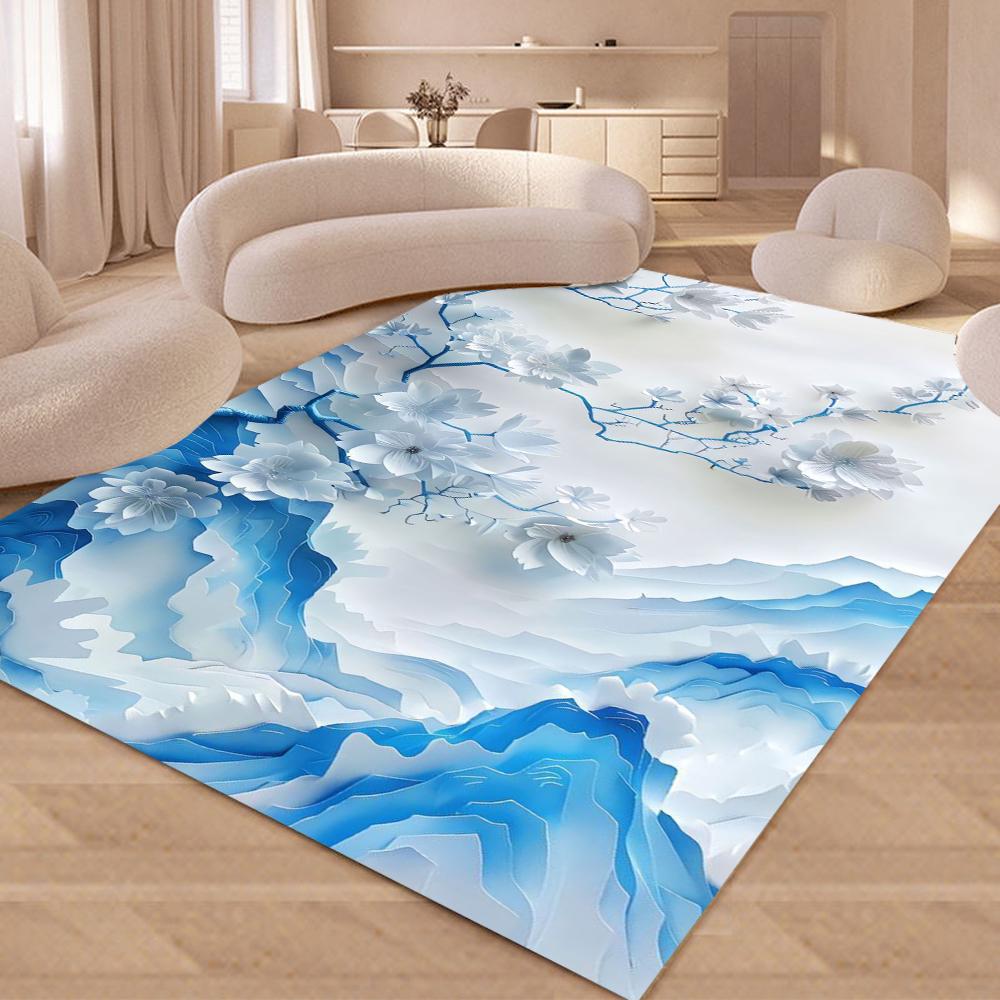 3D Embossed Carpet Butterfly Floral Pattern Mat Modern Minimalist Rug Home Decoration Living Room Bedroom Soft Floor Mat