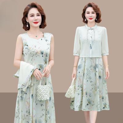 High Quality Chinese Style Summer Dress Set for Women Slimming Two Piece Outfit Fashionable and Elegant