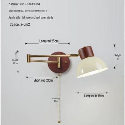 OEING Nastavitelná nástěnná lampa na rameni pro noční stolek