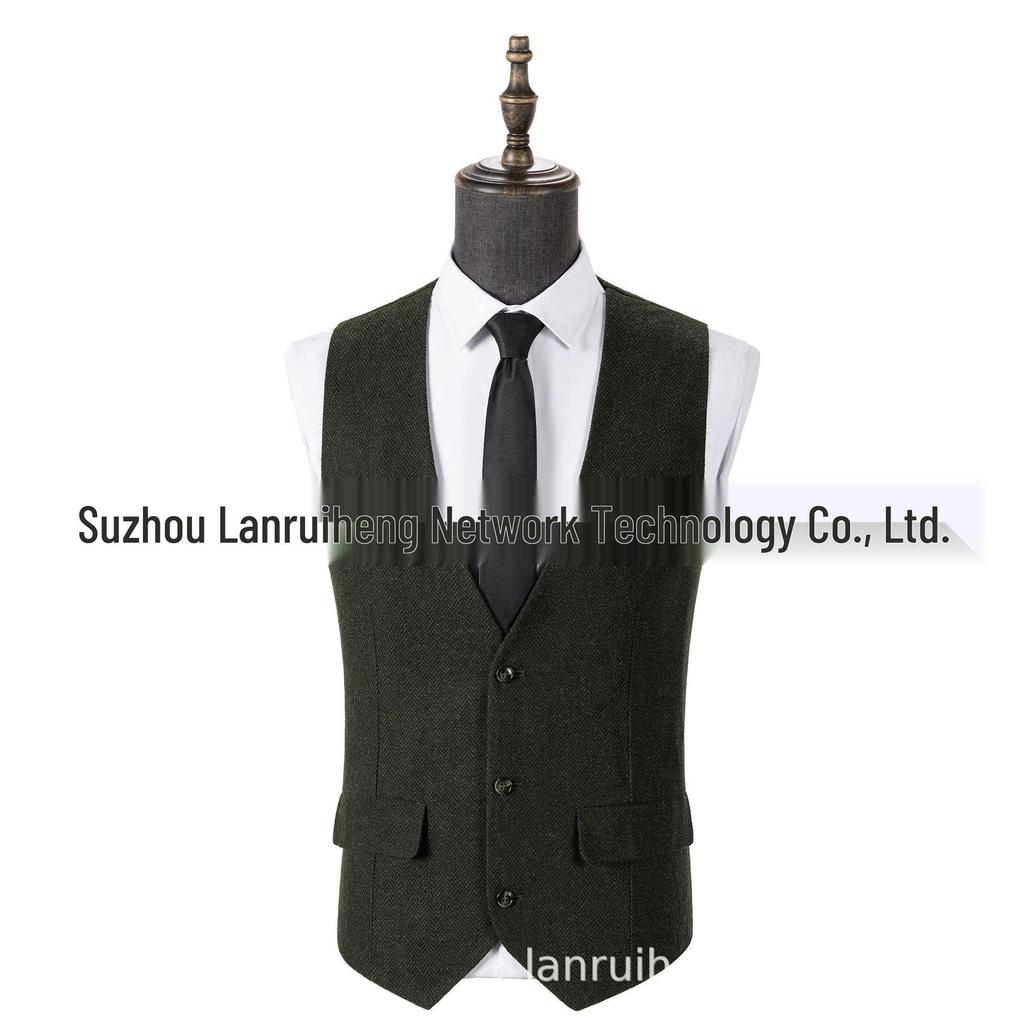 Men's Slim Fit Single-Breasted Casual Vest - Ideal for Groom and Groomsmen