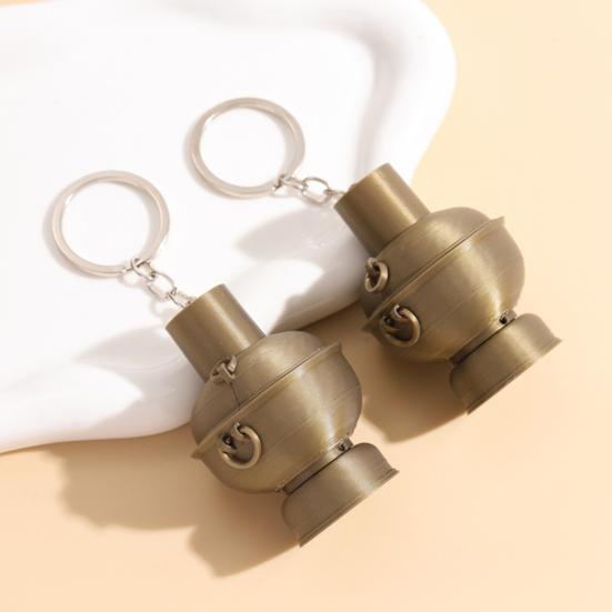 Keychain Pendant Simulated Copper 3D Printed Hot Pot Charm Key Chain National Style Decorative