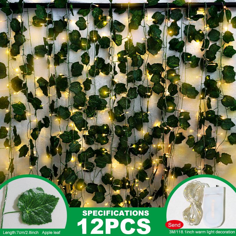 Ghirlanda Di Edera Artificiale 2 Pezzi – Vite Finta Con Foglie Verdi, 90 Cm, Per Casa, Giardino, Matrimoni E Decorazione Murale