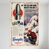 Vintage Remington Bullet Hunting Ad Metal Tin Sign - Mid-20th Century Magazine Art for Man Cave Home Decor, Retro Wall Plaque Wi