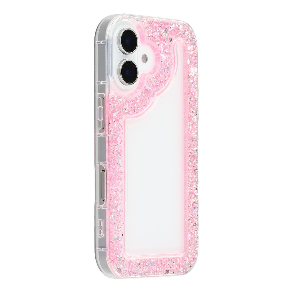 For iPhone 16 Case Glitter Epoxy Soft TPU Clear Back Cover