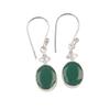 Green Onyx Gemstone 925 Stamped Silver Jewelry Handmade Earrings 1.30" For Women EE-6-16