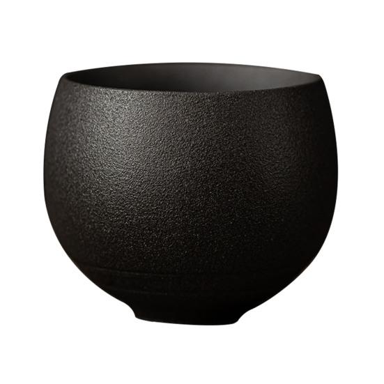 Handmade Stone Pottery Tea Cup Japanese Wabi Aesthetics Unique Texture Imperfection Coffee Dessert Cup Desk Decor