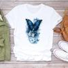 (Asian Size) Printed Sweet Butterfly 90s Women Tee Lady Female Clothing T Shirt  Casual Fashion Top Graphic Short Sleeve T-shirts