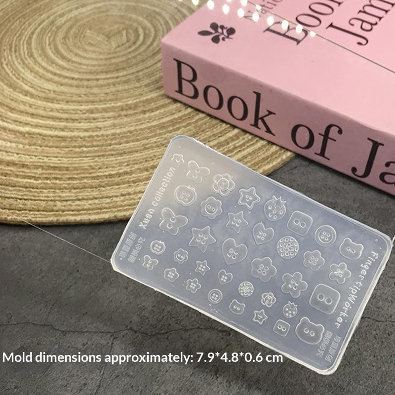 1Pc Manicure Multi Shapes Button Small Model 3D Buttons Nail Art Mold Silicone Cute Nail Tool Diy Resin Buckle Nail Art Supplies