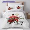 Cr7 Custom Name Pattern Bedding Quilt Set Quilt Cover Pillowcase Home Birthday Gift(1 * duvet cover + 2 * pillowcase, without core)