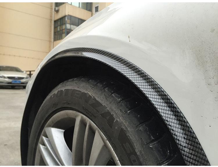 3D Carbon Fiber Wheel Arch Trim: Anti-Collision Soft Rubber Strip & Mudguard Decoration