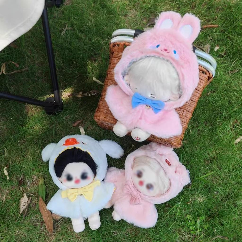 YUYAKESHI Bomullsdukkeklær Dyredukkeklær Klesskift Jakke Hatt med ører for kosedyr Kigurumi Søt dyr Fluffy kappe (Sel,