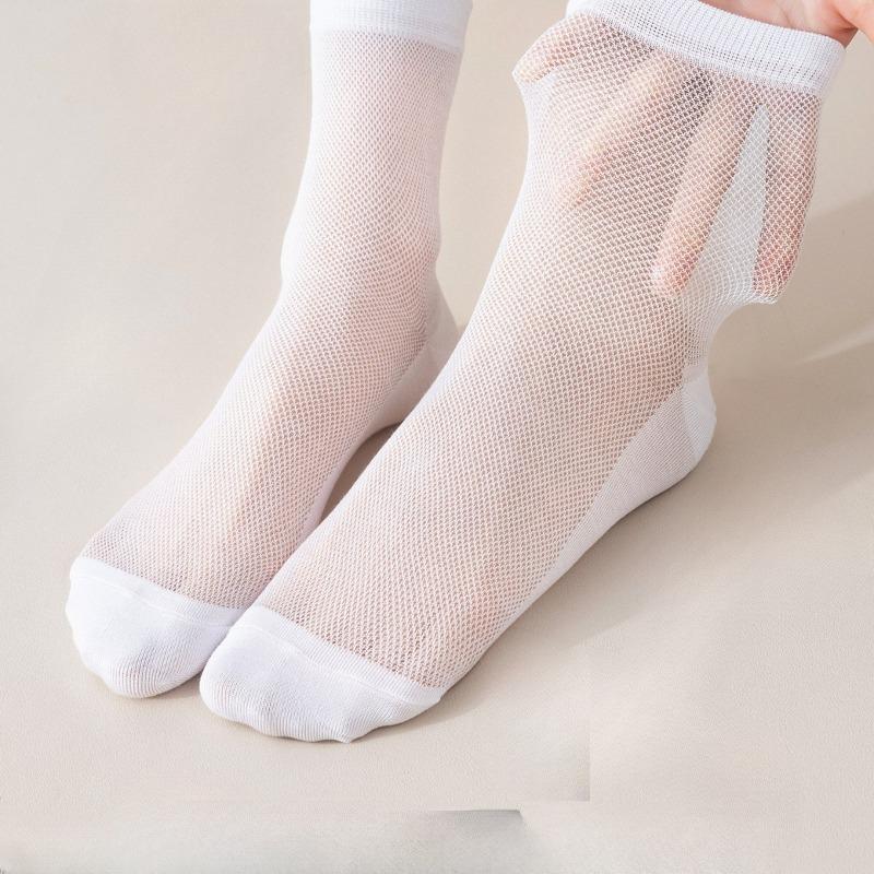 Calcetines Cortos de Verano Finos para Mujer, Antibacterianos y Desodorantes, con Malla, Transpirables, Antideslizantes y Talones que No se Bajan, Calcetines Cortos Tipo Barco