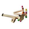 Interactive Wooden Bird Stand with Rotating Feature Bird Cage Colorful Parrot Perch Windmill Toy for Mental Stimulation