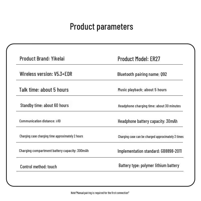 Ecola ER27BK Clip-Ear Bluetooth Headset