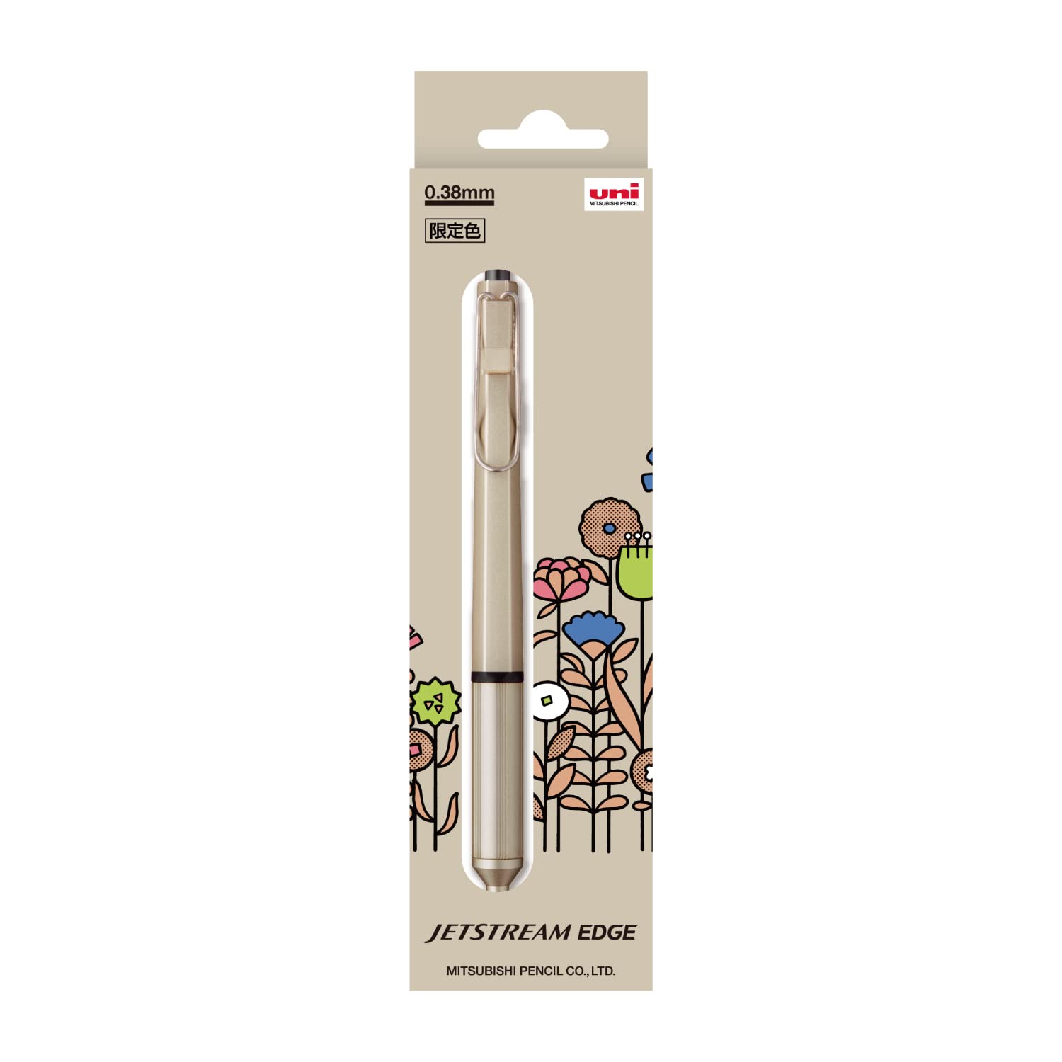 

Mitsubishi Pencil Ballpoint Pen Jet Stream Edge Limited Flower Illustration Champagne Gold Easy to Write GSXN100338W25 Oil-Based 0.38