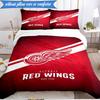 3PCS Vintage Detroit Wings Logo Bedding Set,Including 1pc Duvet Cover And 2pcs Pillowcases Perfect for Bedroom, Dormitory, Fan Christmas Gift