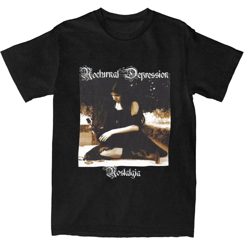 Herren Damen Nocturnal Depression Black Metal Band Shirt Bekleidung 100% Baumwolle T-Shirt Kleidung Fantastisches T-Shirt Sommer