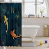 Koi Fish Shower Curtain Japanese Style Bath Curtain Boys Girls Ocean Marine Lotus Leaf Bathroom Shower Curtain Set Waterproof