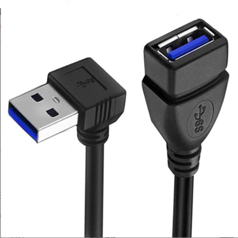 USB3.0 Male To Female Extension Cable 90Degree Angle USB3 Cable USB Extender Cord for Fast Data Transfer &Space Saving