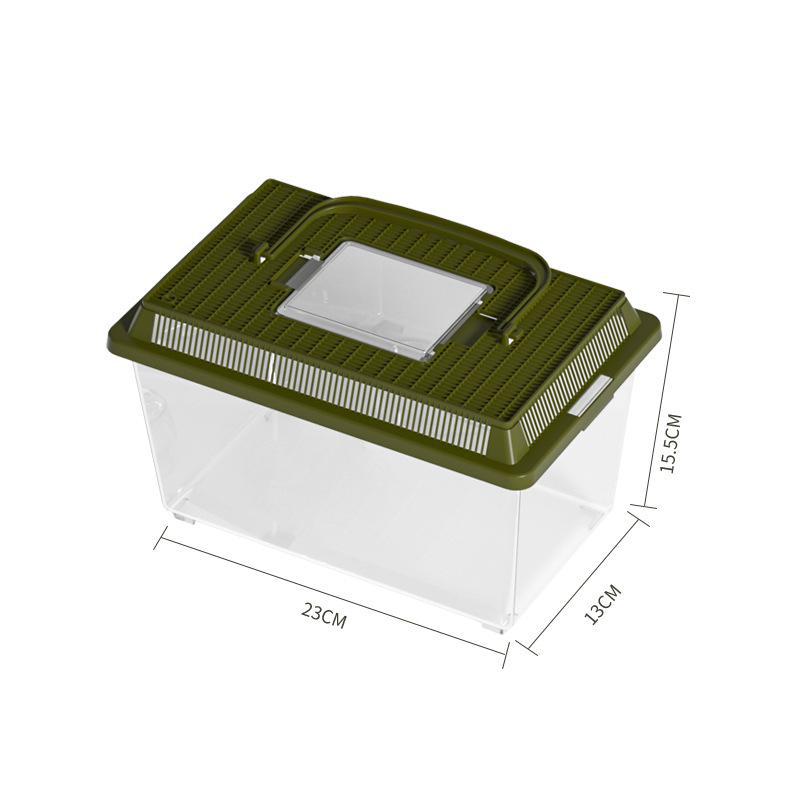 Przenośny plastikowy zbiornik do hodowli żółwi i ryb z pokrywką - mały/średni rozmiar