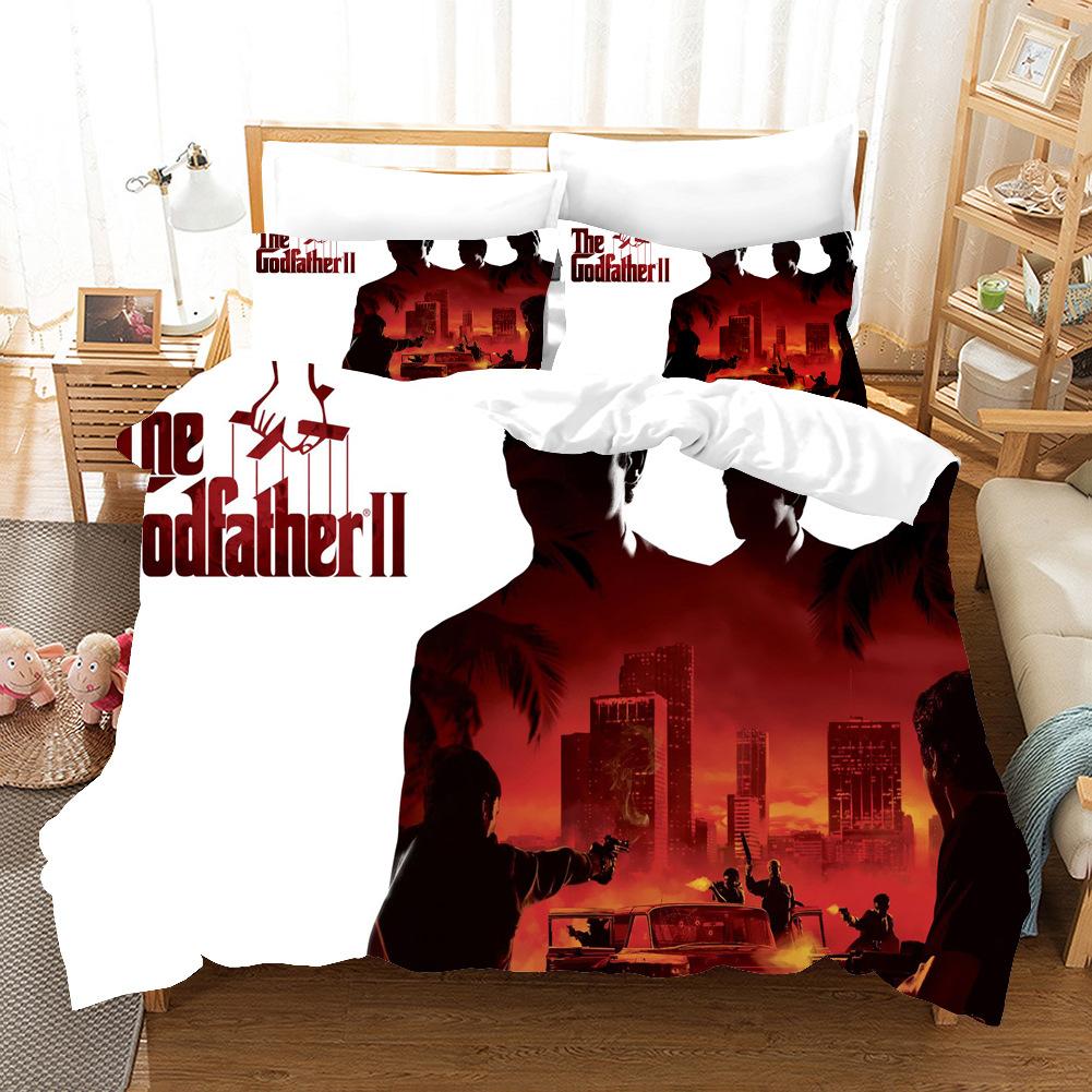 Comforter Godfather Bedding Set Single Twin Full Queen King Size Gangster Boss Bed Set Aldult Kid Bedroom Duvet Sets 3D Print 011