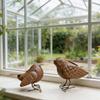 2Pcs Exquisite Decorative Ornament Metal Bird Decorative Ornament Figures Rusty Metal Bird Home Decoration