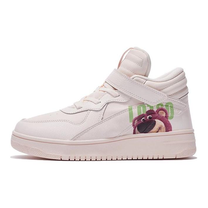 Li Ning Disney X Youth Strawberry Bear Mid-Top Sneakers Kids Sneakers Pink Apricot YKCR184-16
