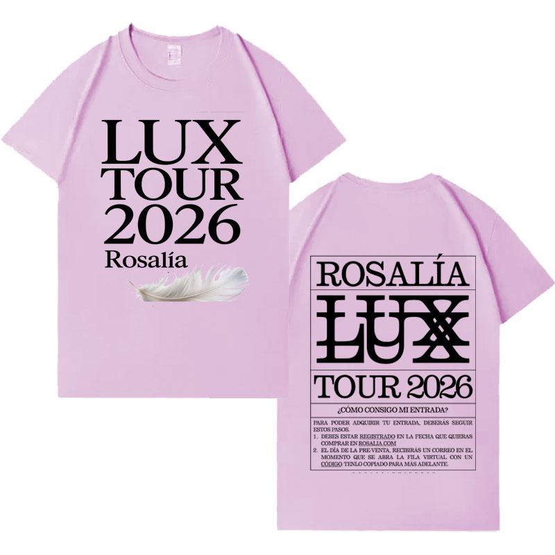 

Rosalia Lux Tour 2026 New Album Tour T Shirt Men Women Gothic High Quality Crewneck Tshirts Pure Cotton Cozy Shortsleeved top L