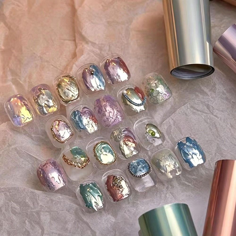 Lace Design Nail Transfer Stickers Iridescent Nail Art Stickers Nail Art Decorations  Manicure DIY