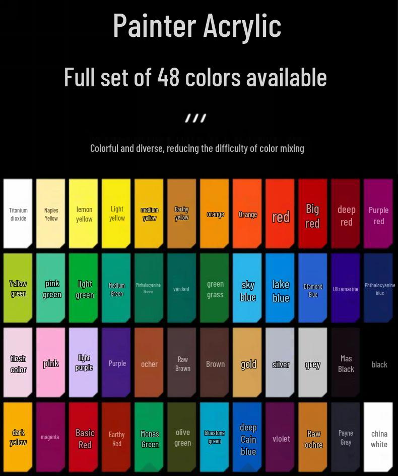 24-Color Acrylic Paint Set: Waterproof, 300ml Cans for Wall, Clothing & Shoes DIY Projects