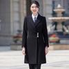 Trojman Women's Black Mid-length Padded Wool Blend Coat