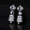 Antique-Finish Vajra Scepter Beads: Color-Preserving Silver Six-Syllable Mantra Spacer for DIY Tibetan Bracelets