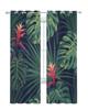 Tropical Jungle Green Plant Flowers Leaves Tulle Sheer Window Curtains for Living Room Bedroom Voile Organza Curtains Drapes