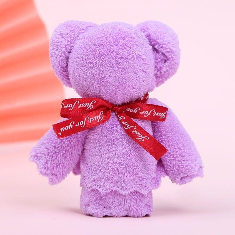 Coral Fleece Teddy Bear Children's Hand Towel - Soft, Absorbent, and Customizable Logo Print