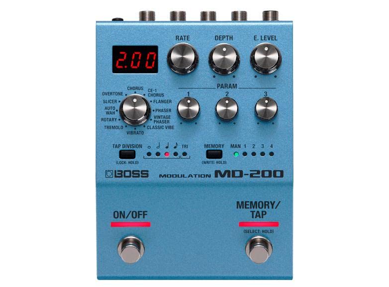 BOSS Modulation Pedal with 12 Modulation Compact Design for Guitar MD-200 Effects,