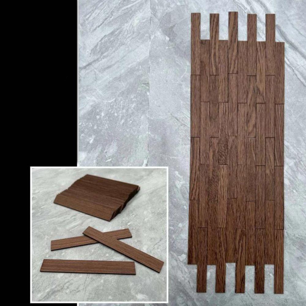 10pcs PVC Wooden Flooring Mini Furniture Wall Floor Decor Dollhouse Floor Tiles  Fit 1:12 Dollhouse