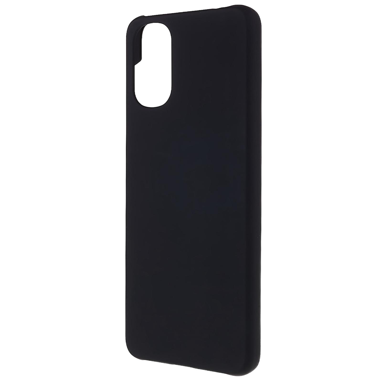

For Motorola Moto G22 Glossy Surface Phone Case Rubberized Hard PC Protective Cover Black