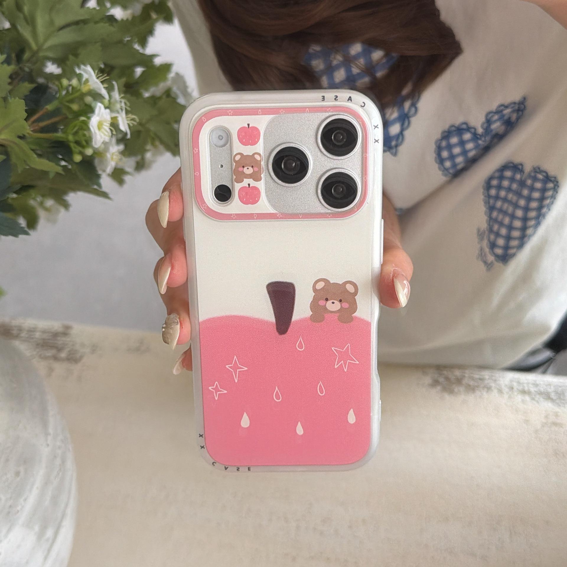 

Korean Style Soft Bear Phone Case for iPhone 17/16 Pro Max iPhone 14
