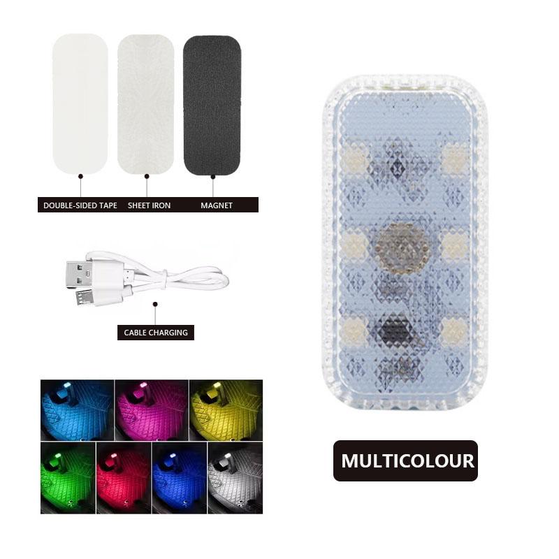Mini Car Lighting LED Light Wireless Touch Light Interior Sensor Reading Lamp USB Charging Auto Roof Emergency Atmosphere Lamp