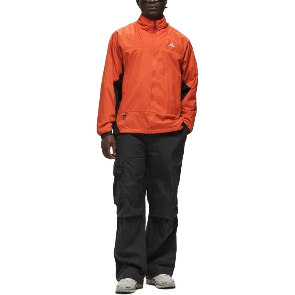 Nike Color Block Logo Zip Long Sleeve Jacket Men Jacket Orange DX7881-809